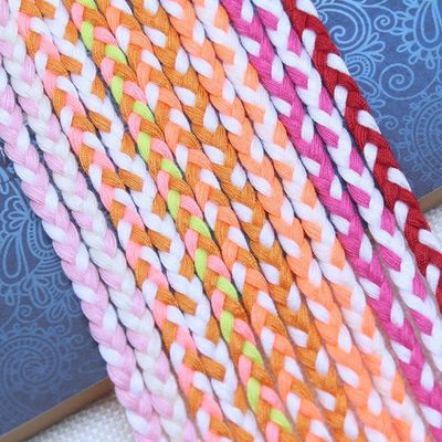เสื้อผ้า 3 สาย Macrame Cord ส้ม สีขาว 5 มม 3 สาย สายผ้า