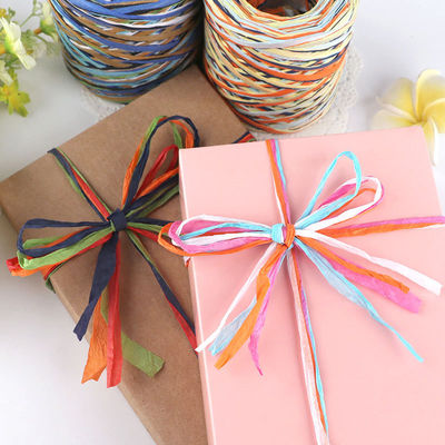 สายกระดาษมืออาชีพ Diy Raffia 100m สายกระดาษผสมคริสต์มาส
