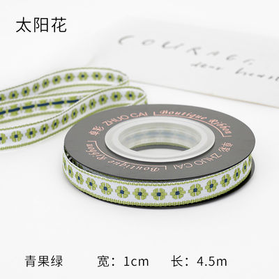 OEM ODM ดอกไม้ Jacquard Trim 10 มม-25 มม ดอกไม้ Jacquard ริบบิ้น