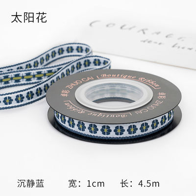 OEM ODM ดอกไม้ Jacquard Trim 10 มม-25 มม ดอกไม้ Jacquard ริบบิ้น