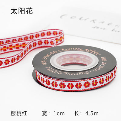 OEM ODM ดอกไม้ Jacquard Trim 10 มม-25 มม ดอกไม้ Jacquard ริบบิ้น