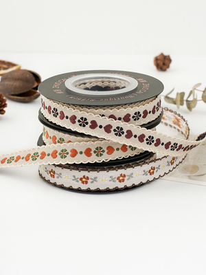 OEM ODM ดอกไม้ Jacquard Trim 10 มม-25 มม ดอกไม้ Jacquard ริบบิ้น