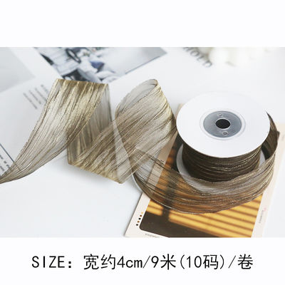 พอลิเอสเตอร์ 38 มม Organza ริบบิ้น สะอาดต่อสิ่งแวดล้อม สีชมพูเบา Organza ริบบิ้น
