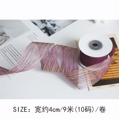 พอลิเอสเตอร์ 38 มม Organza ริบบิ้น สะอาดต่อสิ่งแวดล้อม สีชมพูเบา Organza ริบบิ้น