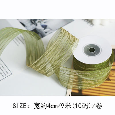 พอลิเอสเตอร์ 38 มม Organza ริบบิ้น สะอาดต่อสิ่งแวดล้อม สีชมพูเบา Organza ริบบิ้น