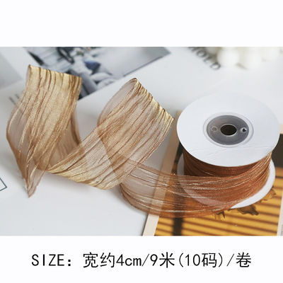 พอลิเอสเตอร์ 38 มม Organza ริบบิ้น สะอาดต่อสิ่งแวดล้อม สีชมพูเบา Organza ริบบิ้น