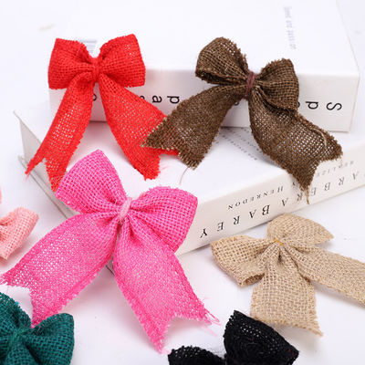 8cm*11cm ปอกระเจา ริบบิ้น Bow สีเขียว Rose แต่งงาน Burlap ริบบิ้น Bow