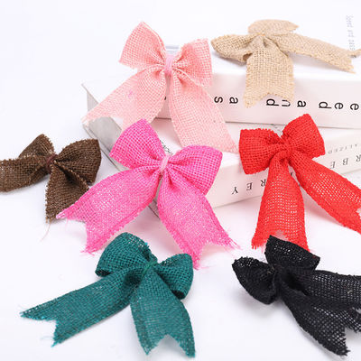 8cm*11cm ปอกระเจา ริบบิ้น Bow สีเขียว Rose แต่งงาน Burlap ริบบิ้น Bow