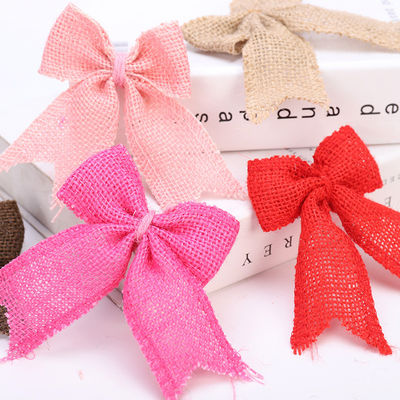 8cm*11cm ปอกระเจา ริบบิ้น Bow สีเขียว Rose แต่งงาน Burlap ริบบิ้น Bow