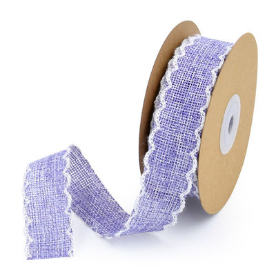 25mm * 10y Burlap ริบบิ้น Rolls Weave Edge 2.5cm Burlap Trim By The ลาน ผงผงผงผงผงผงผง