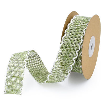 25mm * 10y Burlap ริบบิ้น Rolls Weave Edge 2.5cm Burlap Trim By The ลาน ผงผงผงผงผงผงผง