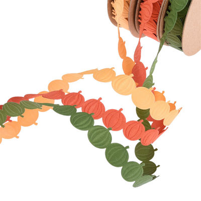 18mm*15y Ultrasonic Pumpkin Wired ริบบิ้น สําหรับการตกแต่งฮาโลวีน