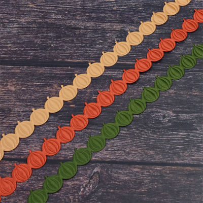 18mm*15y Ultrasonic Pumpkin Wired ริบบิ้น สําหรับการตกแต่งฮาโลวีน