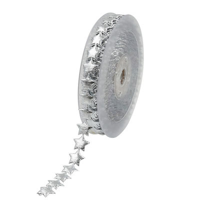 15mm*15m Ultrasonic Star Wired ริบบิ้น ลายเรียบ ลาย Jacquard ริบบิ้น