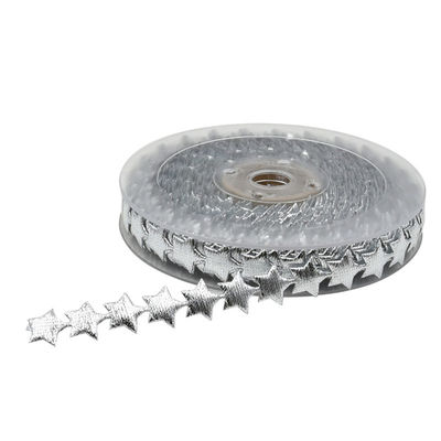 15mm*15m Ultrasonic Star Wired ริบบิ้น ลายเรียบ ลาย Jacquard ริบบิ้น