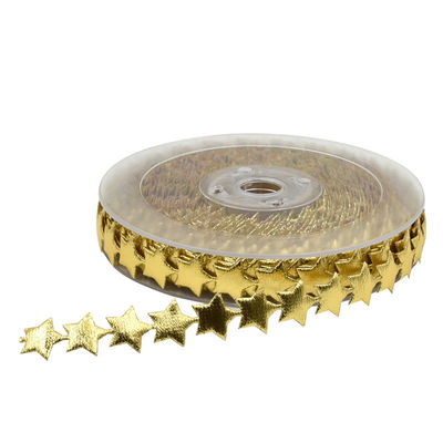15mm*15m Ultrasonic Star Wired ริบบิ้น ลายเรียบ ลาย Jacquard ริบบิ้น