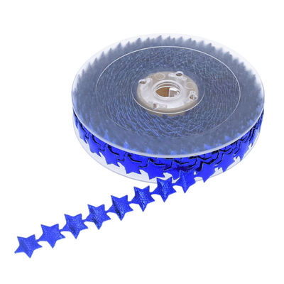 15mm*15m Ultrasonic Star Wired ริบบิ้น ลายเรียบ ลาย Jacquard ริบบิ้น