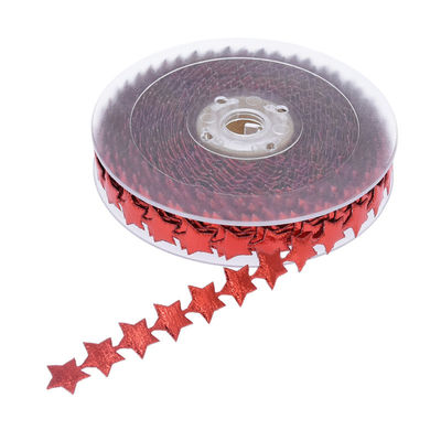 15mm*15m Ultrasonic Star Wired ริบบิ้น ลายเรียบ ลาย Jacquard ริบบิ้น