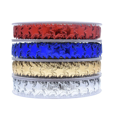 15mm*15m Ultrasonic Star Wired ริบบิ้น ลายเรียบ ลาย Jacquard ริบบิ้น