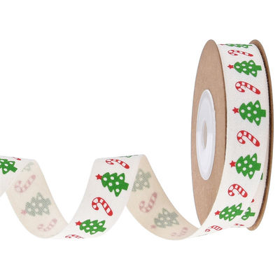 15mm*3y ริบบอนของขวัญคริสต์มาส สายพิมพ์สีขาว