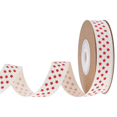 15mm*3y ริบบอนของขวัญคริสต์มาส สายพิมพ์สีขาว