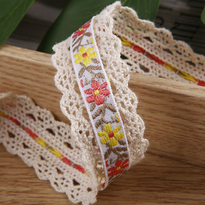2.5 ซม. สร้อยขีดขอบ Flroal Jacquard Ribbon การบรรจุของขวัญ สร้อยพอลิเอสเตอร์สําหรับการบรรจุ