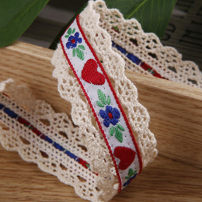 2.5 ซม. สร้อยขีดขอบ Flroal Jacquard Ribbon การบรรจุของขวัญ สร้อยพอลิเอสเตอร์สําหรับการบรรจุ