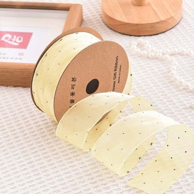 4cm*18m แดมอนด์สไลน์ พอลเลสเตอร์ Organza Ribbon สายด้ายของขวัญคุณภาพสูง