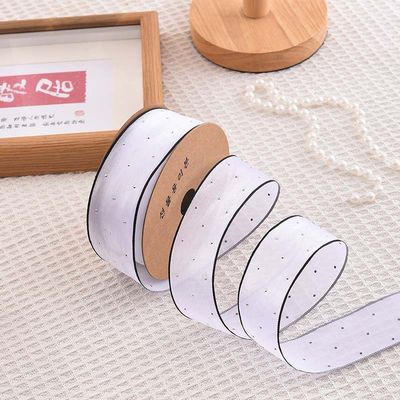 4cm*18m แดมอนด์สไลน์ พอลเลสเตอร์ Organza Ribbon สายด้ายของขวัญคุณภาพสูง