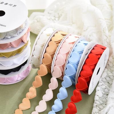 1.5cm*9m 2.5cm*9m Heart Shape วันวาเลนไทน์ พอลิเอสเตอร์ เครื่องรางของขวัญ สําหรับบรรจุของขวัญหรู
