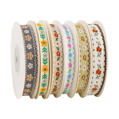 15mm*50y ริบบอนดอกไม้ป่าไม้ ริบบอนขนมเค้ก ริบบอนโบว์ DIY วัสดุตกแต่ง ริบบอนดอกไม้ พิเศษบรรจุ