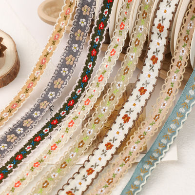 15mm*50y ริบบอนดอกไม้ป่าไม้ ริบบอนขนมเค้ก ริบบอนโบว์ DIY วัสดุตกแต่ง ริบบอนดอกไม้ พิเศษบรรจุ
