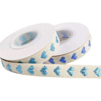 16mm*9m Heart Pattern Jacquard แรนด์ผ้าใบ สําหรับอุปกรณ์เสริมผ้า