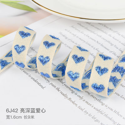 16mm*9m Heart Pattern Jacquard แรนด์ผ้าใบ สําหรับอุปกรณ์เสริมผ้า