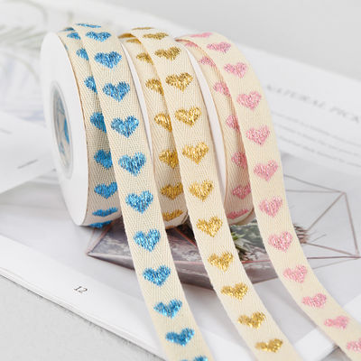 16mm*9m Heart Pattern Jacquard แรนด์ผ้าใบ สําหรับอุปกรณ์เสริมผ้า