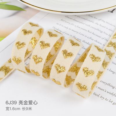16mm*9m Heart Pattern Jacquard แรนด์ผ้าใบ สําหรับอุปกรณ์เสริมผ้า