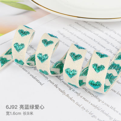 16mm*9m Heart Pattern Jacquard แรนด์ผ้าใบ สําหรับอุปกรณ์เสริมผ้า