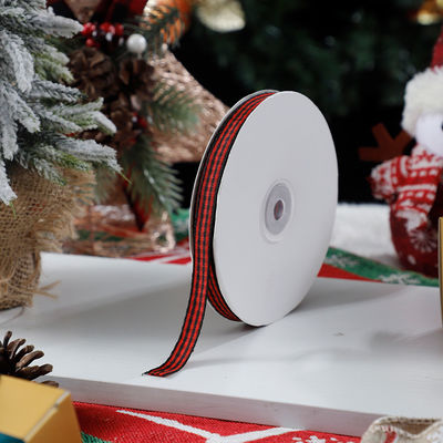 1cm*45m Chritsmas พิมพ์ริบบอนสําหรับการบรรจุของขวัญและอุปกรณ์เสริมเครื่องแต่งกาย