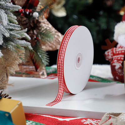 1cm*45m Chritsmas พิมพ์ริบบอนสําหรับการบรรจุของขวัญและอุปกรณ์เสริมเครื่องแต่งกาย