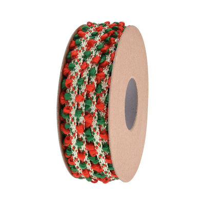 10mm*10m Merry Christmas ผ้าห่ม Ear Edge สําหรับการบรรจุของขวัญและตกแต่งเทศกาล