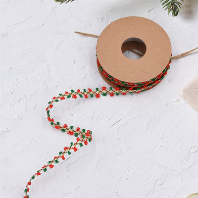 10mm*10m Merry Christmas ผ้าห่ม Ear Edge สําหรับการบรรจุของขวัญและตกแต่งเทศกาล