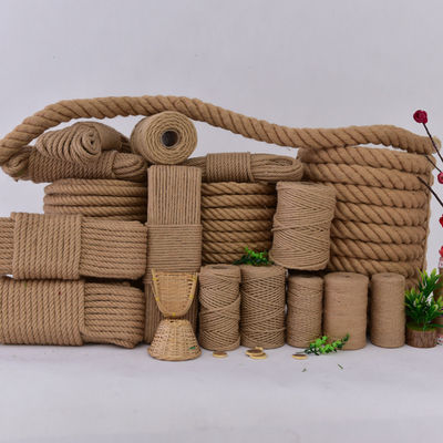 6 มิลลิเมตร-60 มิลลิเมตร สีเหลือง Jute 3 สายเชือกบิดที่ใช้ในเครื่องประดับหรือเชือกตกปลาทะเล