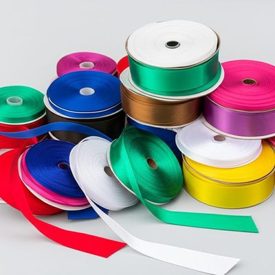 Solid Pattern Polyester Nylon Ribbon Assorted Colors for Gift Wrapping Needs